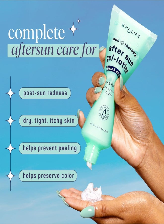 SpaLife After-Sun-Gel Lotion and Moisturizer for Sunburn Refelief - Two in One Formula, Infused with Aloe, Coconut Oil and Hyaluronic Acid - 2 Pack - Image 5